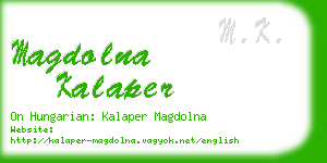magdolna kalaper business card